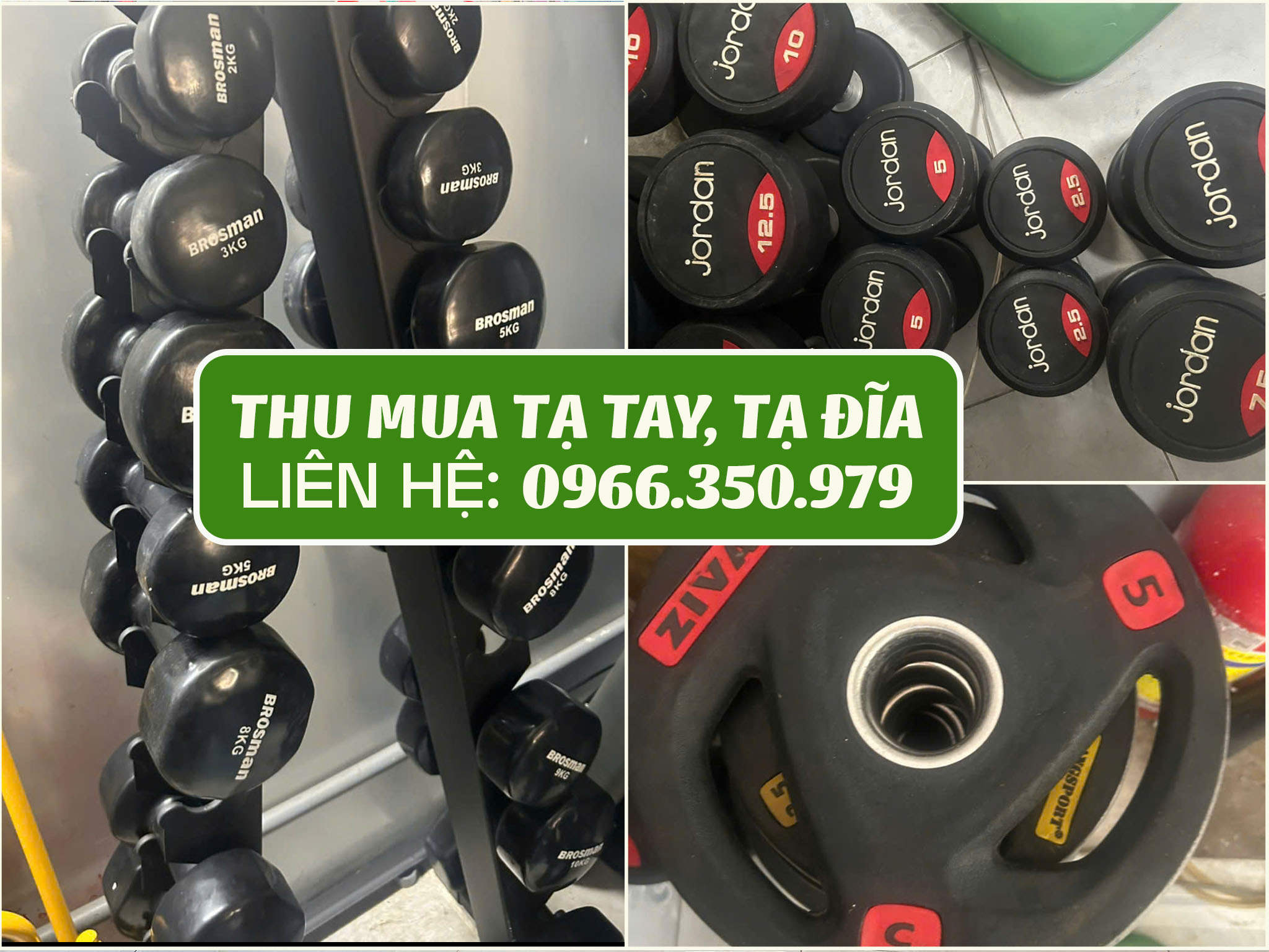 Thu mua tạ tay, tạ đĩa, tạ cao su, tạ gang